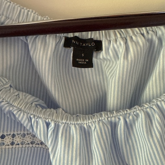 Ann Taylor Stripe Lace Trim Convertible Top Size S - Picture 2 of 7